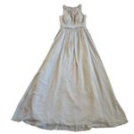 Azazie  Luz Bridesmaid Dress Gown Silver Grey Lace Flowy Size A2 2 Women's NWT Photo 0