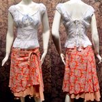 Free People  Indian floral print boho wrap skirt S Photo 3