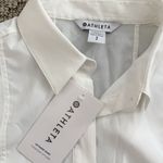 Athleta  Womens NWT S Crisp White Collared Shirt Photo 2