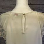 Candie's Candie’s Women’s Blouse XL Cream Lace Cap Sleeve Top – Good Condition Photo 4