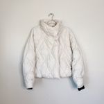 Calvin Klein Jeans  Cream Assymetric Zip Cloud Puffer Coat Crop Jacket Photo 1