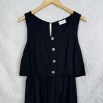Allie Rose  Black Linen Blend Overlay‎ Sleeveless Romper Size M Photo 3