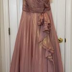 Mac Duggal NWT 49252 Pink Iridescent One Shoulder Rosette Ball Gown Size 10 Photo 7