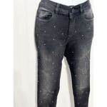 DL1961 Kershaw Emma Low Rise Skinny Ankle Jeans Rhinestones Bling Black Size 23 Photo 12