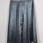 Abercrombie & Fitch Grey Silver Metallic Pleated Midi Skirt Women Size Small Photo 0