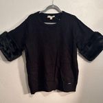 Michael Kors NWT!  DERBY FAUX FUR TRIM SHORT SLEEVE SWEATER SIZE XL Black. $150. Photo 7