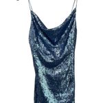 Urban Outfitters UO A-List Sequin Baby Blue Cowl Neck Line Mini Dress Size XS Photo 1