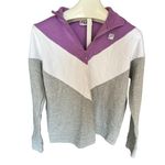 FILA Women’s Gray Purple Quarter Zip Pullover Sweater Size Large Photo 7