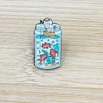 Fishing Cat Soft Enamel Pin Blue Photo 1