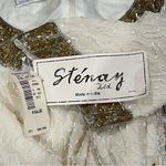 NEW Vintage Stenay 100% Silk Fitted White Gold Beaded Dress Women’s 8 Photo 2