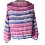 Sincerely Jules  Striped Open Front Crochet Cardigan Sweater Photo 2