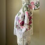 BODY DRAMA summer floral pajama set, lace detail size Medium,‎ vintage White Photo 8