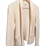 Cozy Casual Beige Knit Open Front Long Sleeve Pocket Cardigan Sweater Size S/M Photo 8