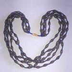 Elegant Vintage Brown and Blue Beaded Boho Multi Strand Necklace Photo 2