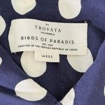 Trovata California Birds of Paradise Navy White Printed Shirt Dress Midi Blue Size L Photo 6