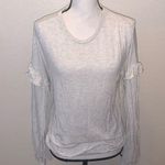 Gillagan O’Malley sleepwear light gray ruffle long sleeve pajama top Size XS Photo 0