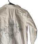 American Eagle  Size Small White Cotton Denim‎ Western Embroidered Button Jacket Photo 1