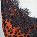 Secret Possessions‎ Leopard print slip dress floral lace v neck sleepwear L Orange Size L Photo 3