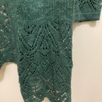 Dress Barn  Womens Dark Green Cardigan Sweater 3X 3XL 44” Knit Crochet Trim Photo 3