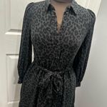 A New Day Black and Gray Long Sleeve Tie Front Dress Photo 1