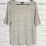 Vince gray pink striped oversized linen tee shirt small Photo 0