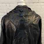 MODERN ESSENTIALS Vintage Leather Car Coat Size L Photo 4