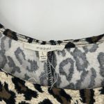 easel  Oversized Leopard Print Sweater Tie Front Drop Shoulder Slouchy Size L Photo 8