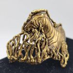 VINTAGE Handmade Golden Zebra Cuff Bracelet Mid Photo 4