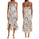 NWT Cinq a Sept Luka Floral Asymmetric Silk Slip Dress Cream Pink Ruffle Size 8 Photo 16