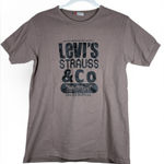 Levi's Vintage Levi’s Fitted Tee Shirt Brown Graphic T-shirt Heavy 90s/Y2K Sz S Photo 0