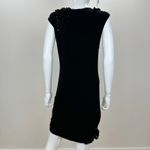 Alice + Olivia Black Mini Dress Stretch Jersey Shift Sequined Cocktail Party L Photo 8