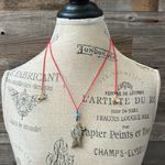 Free People NWT Red Cord Adjustable Necklace with Fish Pendant Photo 3