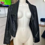 Lulus Black Vegan Leather Jacket with Zipper Details Medium Photo 2