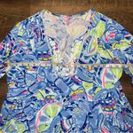 Lilly Pulitzer  Lyndsea Tunic In Blue Peri Patterned Women's Top Size Large Photo 3