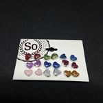 SO NWT  9 Pairs of Sparkly Heart Earrings Photo 1