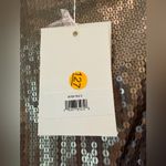 Mac Duggal Sash Belt Long Sleeves Mini Dress 10789 size 2 Taupe Sequins Cocktail Photo 4