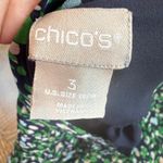 Chico's  Abstract Dot Print Blouse V-Neck Green Blue Size 3 US 16/18 Photo 4