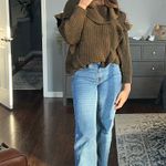 EXPRESS Cowl knit Ruffle Sweater Photo 0