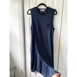 T by Alexander Wang Overlap MIDI Dress Blue Photo 5