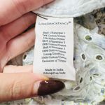 Love Shack Fancy Womens Top S Green Floral Pullover Lace Ruffle Crop DORABELLA Photo 3