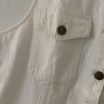 Madewell Women's Denim High Crewneck Button Front Jean Vest White 8 New Photo 4