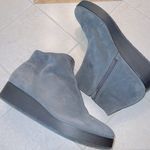 Lucky Brand Gray Leather Karma Wedge Booties Photo 0