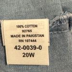 Jessica London  20W Plus Size Chambray Shirt Tunic 100% Cotton Hi-Low Button Up Photo 6