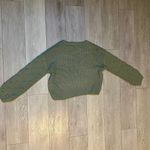 Army green chunky cropped sweater fall style winter pullover size‎ medium Photo 4