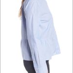 Madewell  Lakeside Peplum Shirt Waterfall Blue Photo 5