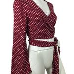 Flynn Skye  Wrap Top Multi-way Convertible Bell Sleeve Polka Dot L Photo 1