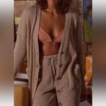 Free People  Beach Maiya Sweater-Smoked Mulberry Size Small Sweater Cardi Only Photo 3