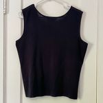 Ming Wang navy wide strap tank blouse size large designer basic capsule wardrobe Photo 3