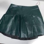 Green Boutique Leather Skirt. Built in Shorts Size M Photo 1