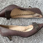Enzo Angiolini Cute brown kitten heels with bow detail Photo 0